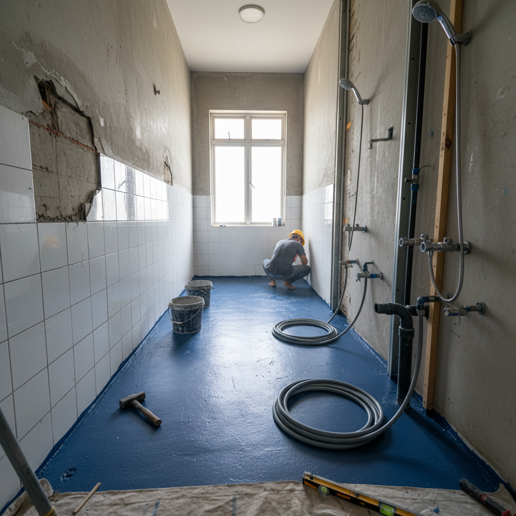 Kerja renovasi bilik air sedang berjalan